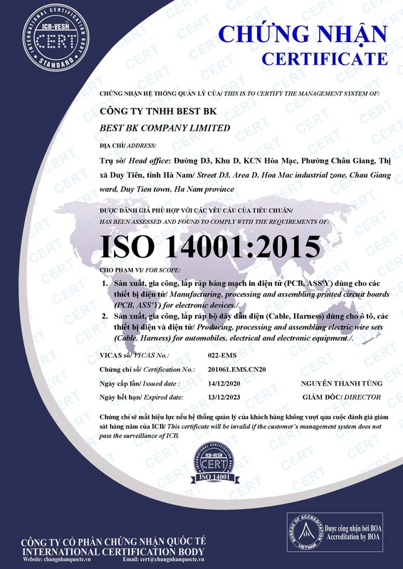 Chứng nhận ISO 14001:2015