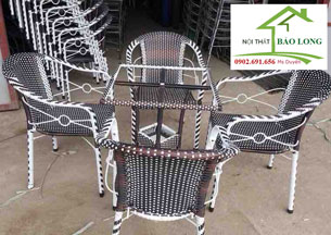 Bàn ghế nhựa giả mây