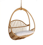 Ghế xích đu mây treo kiểu ghế đôi bản rộng