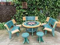 Mẫu cong bàn hoa văn vàng xanh D027