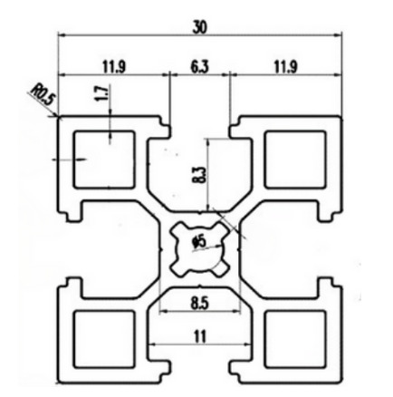 Nhôm định hình 30x30H