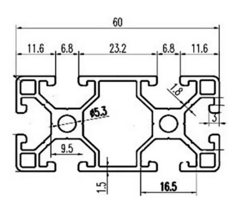 Nhôm định hình 30x60AB